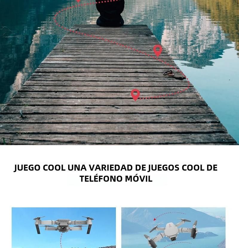 Mini drone E88 Pro con doppia telecamera 4K Wi-Fi FPV grandangolare HD mantenimento altezza RC pieghevole quadricottero per bambini regali_voghion.com