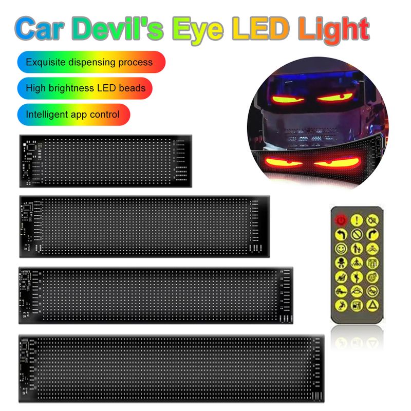 Dynamisches Devil's Eye LKW-Windschutzscheiben-Scrolling-Werbung Autoschild RGB DIY App-Steuerung LED-Panel Flexibles Displaylicht_voghion.com