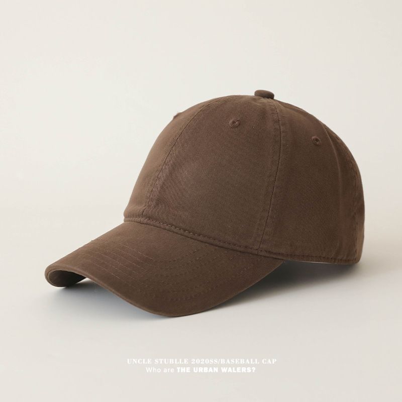 Gorra de béisbol de algodón puro con diseño de pico de pato: diseño ensanchado y profundo para rostro pequeño, gorra unisex ligera de color sólido para hombre y mujer._voghion.com