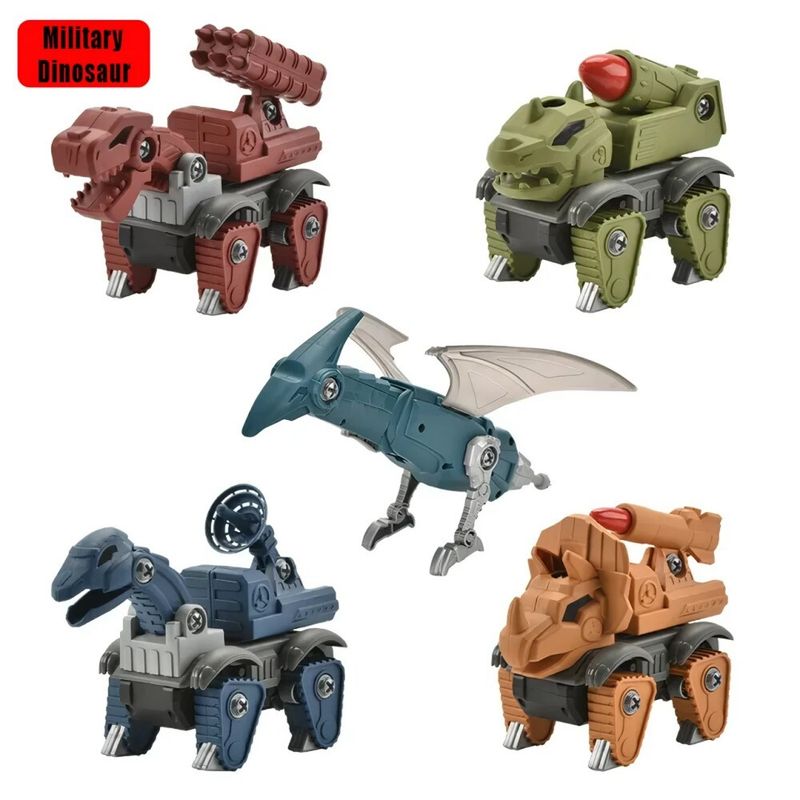 5 Pack Dinosaur Toys For Kids Age 3+, Take Part Toys Dinosaur STEM Building Toys Set For Toddler_voghion.com