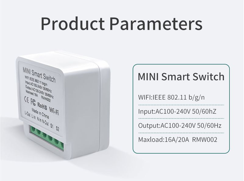 16A/20A WiFi Mini Akıllı Anahtar Modülü 2 Yönlü Cozy Life APP Uzaktan Kumandası Alexa Google Ev Otomasyonu Ses Kontrolü_voghion.com