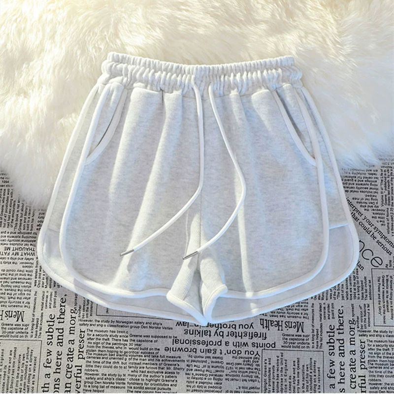 Damenbekleidung Lässige Sportshorts für Damen im Sommer, lockerer und bequemer Schlafanzug für zu Hause, Shorts mit weitem Bein für den Außenbereich_voghion.com