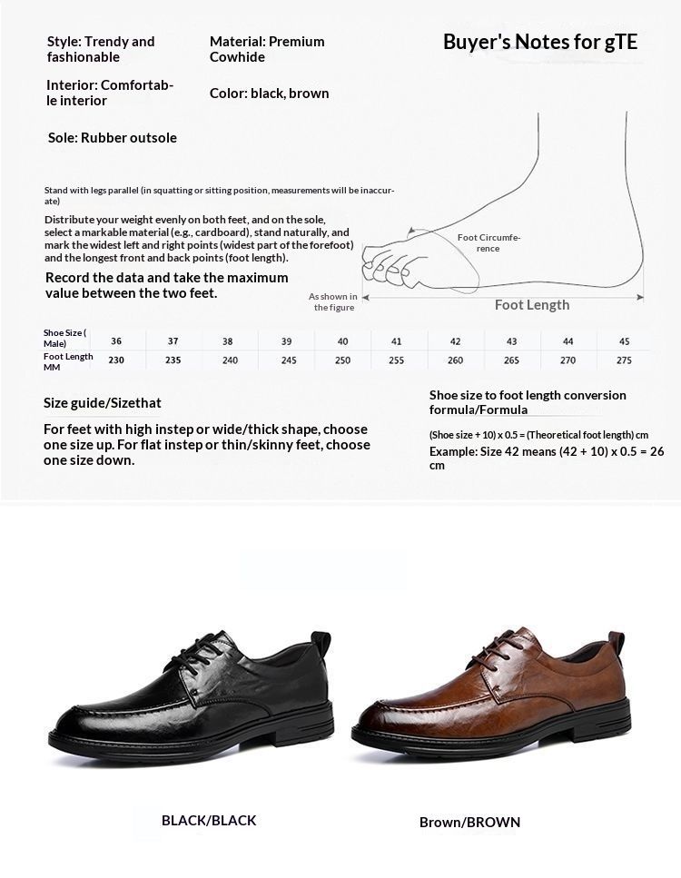 Voyage Woodpecker Business Casual Formal Leather Men's Korean Style Trendy British Pointed High-End Soft Sole Derby Shoes_voghion.com