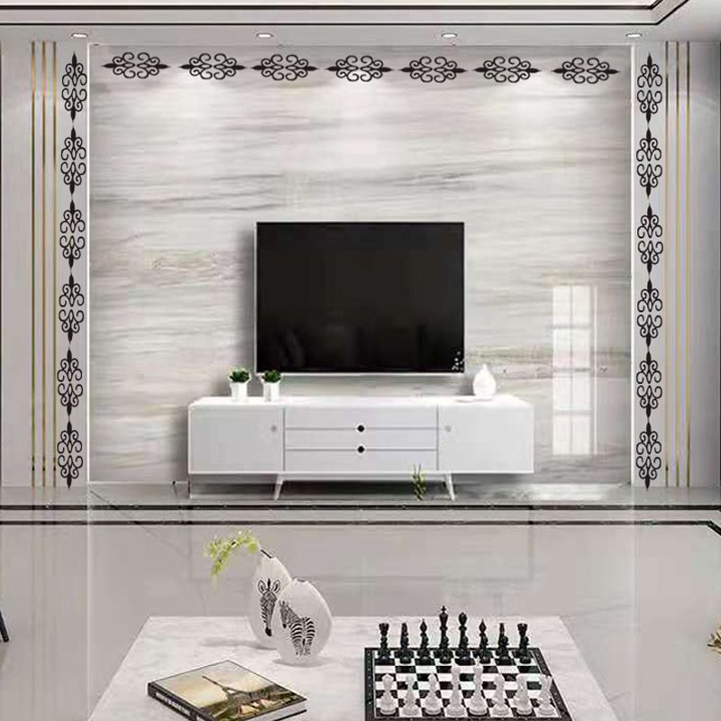 Adhesivo de pared tridimensional acrílico, decoración de cintura para fondo de sofá y TV de sala de estar, adhesivo de espejo_voghion.com