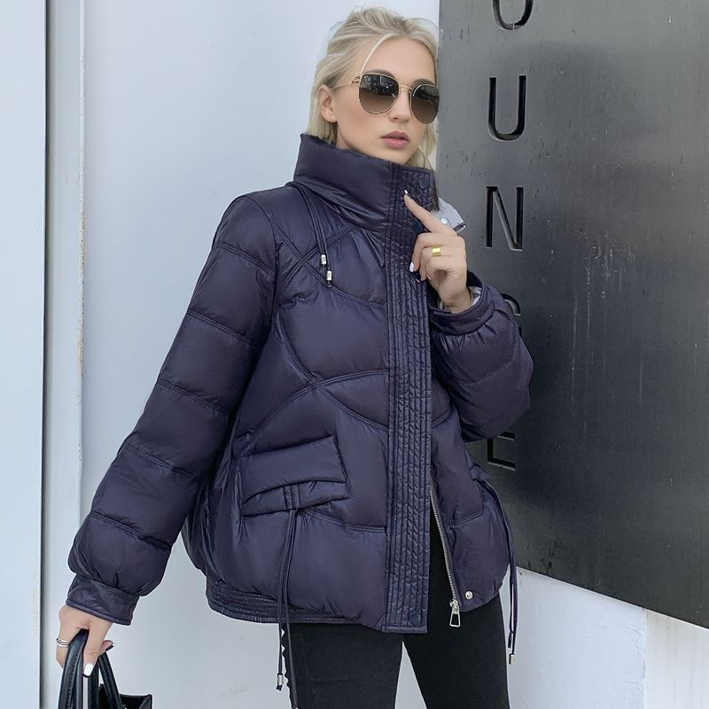 Damen helles Gesicht kleine baumwollgefütterte Jacke Damen waschen Kurzmantel helle baumwollgefütterte Jacke_voghion.com