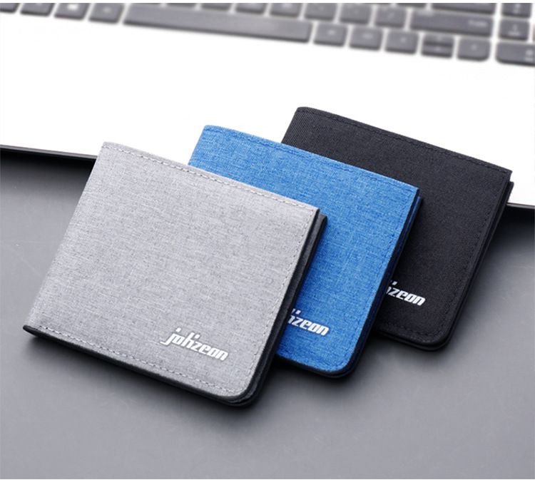 Zero Wallet Geschenk Kurze Herren-Geldbörse aus Segeltuch Mehrere Kartenpositionen Bietet Platz für den Führerschein Ultradünne Geldbörse Bequem zu tragende Kartentasche Minimalistisch_voghion.com