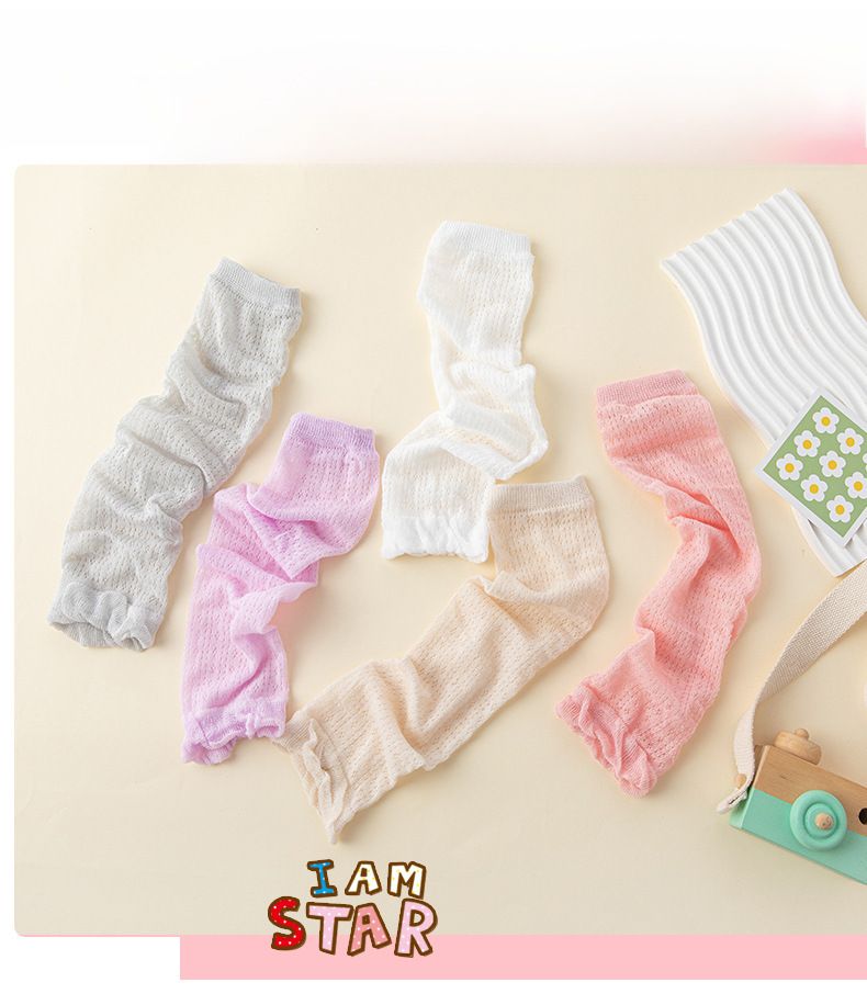 Children's summer bubble mouth ultra-thin cotton sunscreen sleeves girls air conditioning calf socks dual-use breathable sleeves batch_voghion.com