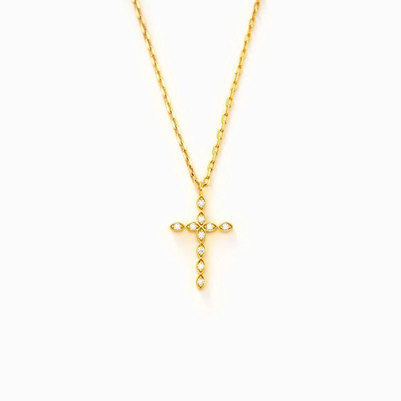 Collana con croce, versatile, in metallo, sottile, geometrica, semplice, regalo, per donna_voghion.com
