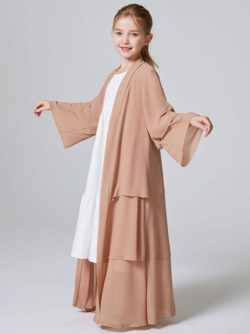 Kids’ Clothing dress children's three layer chiffon loose casual coat long skirt_voghion.com