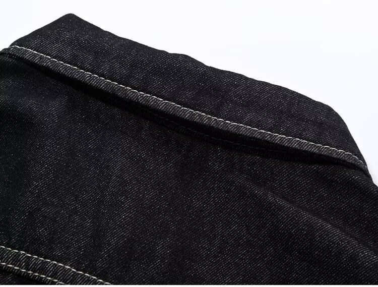 Giacca invernale in denim con velluto spesso e capi in denim versatili, giacca da lavoro con risvolto a maniche lunghe_voghion.com