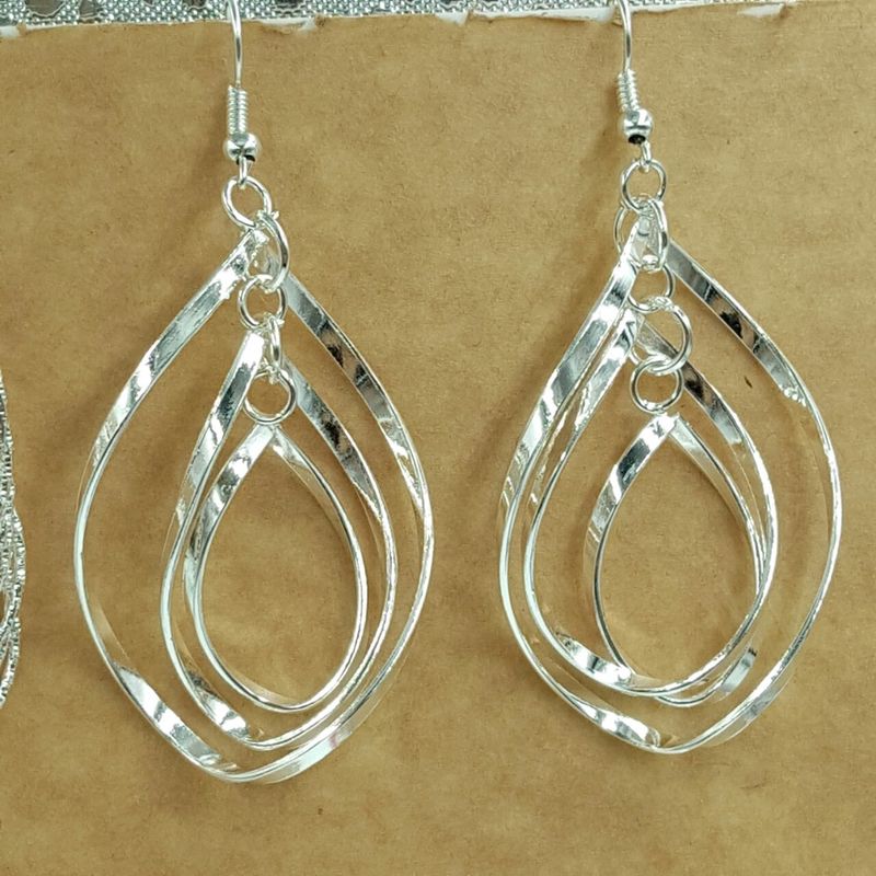 Orecchini a doppio cerchio in stile coreano placcati in argento 925, lunghi e esagerati, con nappe, gioielli all'ingrosso gratuiti_voghion.com