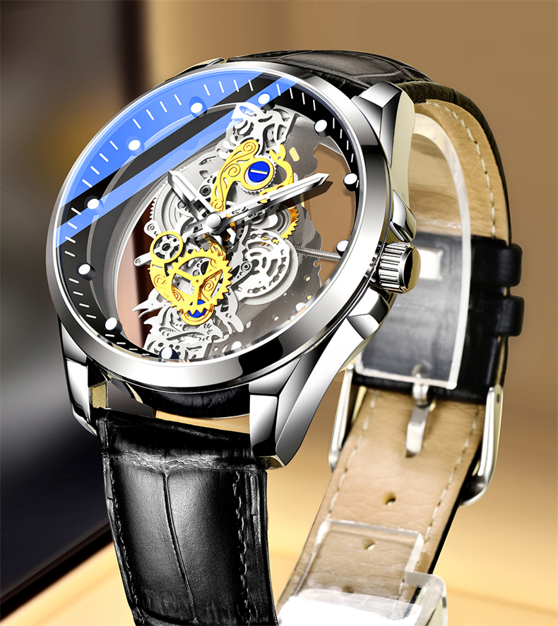 Naujas vyriškas laikrodis Skeleton Automatinis kvarcinis laikrodis Gold Skeleton Vintage Vyriškas laikrodis Vyriški laikrodžiai Populiariausi prabangūs prekės ženklai часы мужские_voghion.com