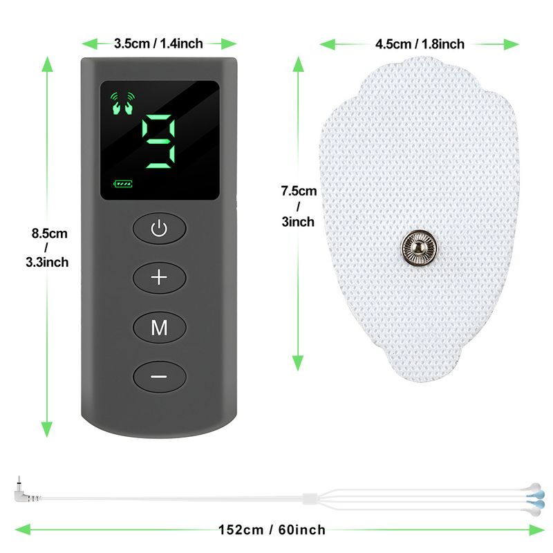 Novo massageador EMS inteligente, dispositivo de terapia TENS de 4 modos e 9 forças, mini instrumento de massagem de pulso_voghion.com