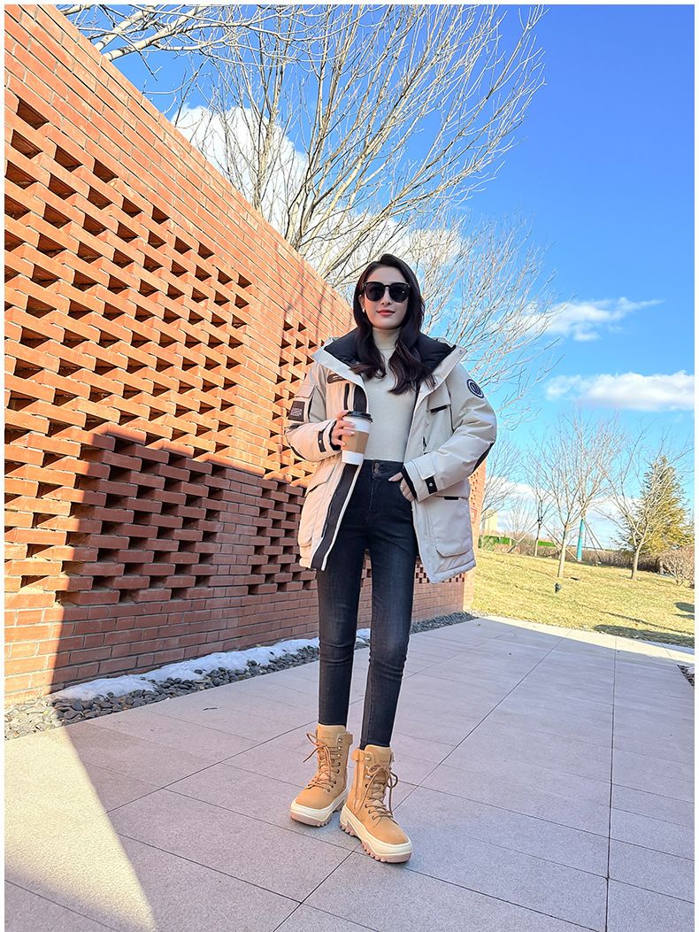 Damen Schneestiefel Wasserdicht Schneestiefel Wolle Schnee 2025 Winter Damen Echtleder Fell Integrierte Warme Verdickte Sohle Rutschfeste Martin Kurze Stiefel_voghion.com