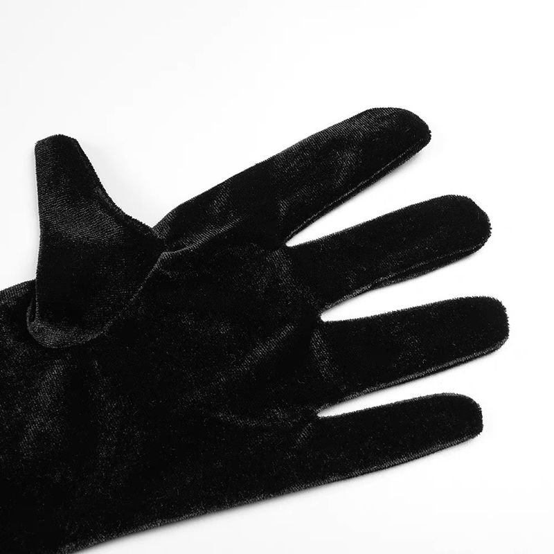 Damenbekleidung Schwarzer Samt Einteilige Handschuhe Lange Ärmel Feder Diamantbesetztes schmales Kleid Temperament Party Abendkleid_voghion.com