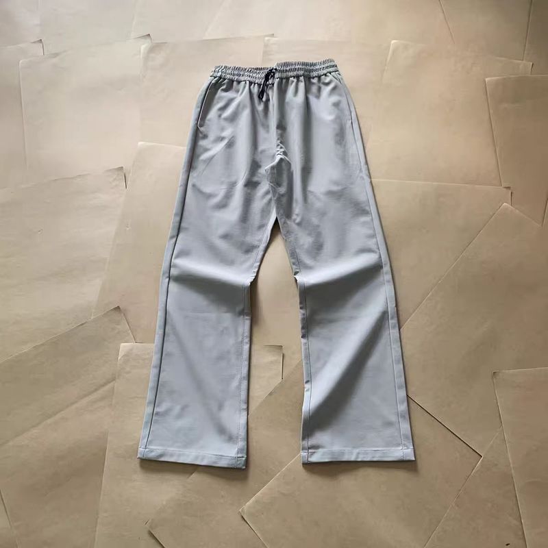 Pantaloni a gamba larga con pieghe a coltello invernali di alta qualità da uomo - Morbido misto poliestere elasticizzato, vestibilità rilassata a vita bassa per abbigliamento casual e streetwear_voghion.com