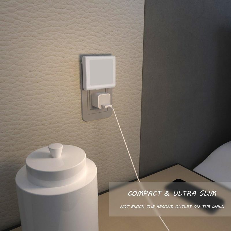 CE-zertifiziertes Nachtlicht, Plug-In-Dämmerungssensorlicht, 15 lm, einstellbares Warmweiß, für EU-Kinderzimmer/Flur_voghion.com