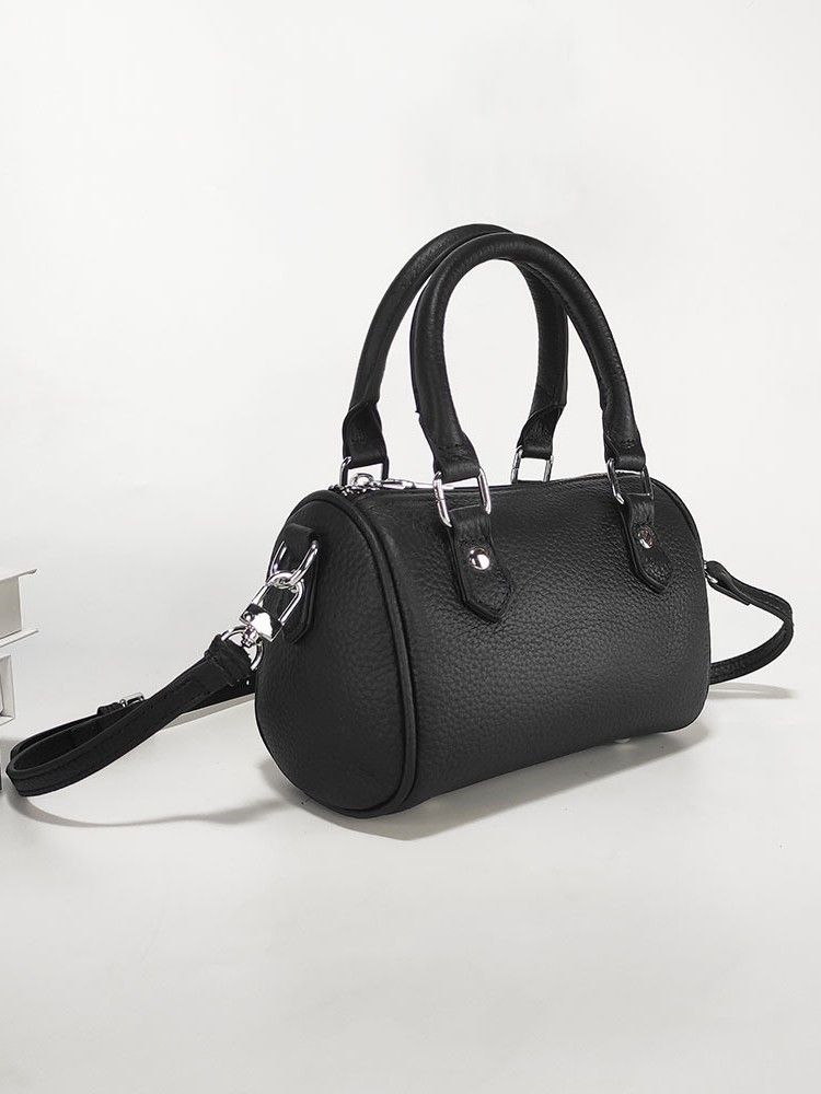 Premium Textur Echtes Leder Boston Kissen Für Frauen 2025 Neue Erste Schicht Rindsleder Handtasche Umhängetasche Shiling_voghion.com