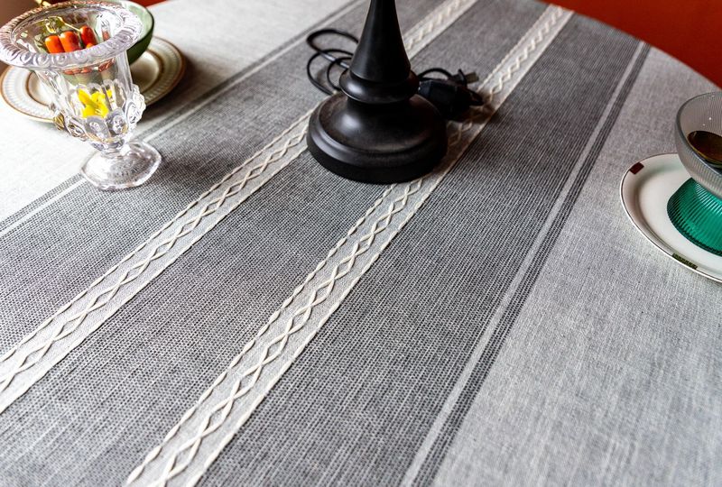 Nappe ronde en coton et lin pour table à manger, petite et fraîche, style nordique, tendance_voghion.com
