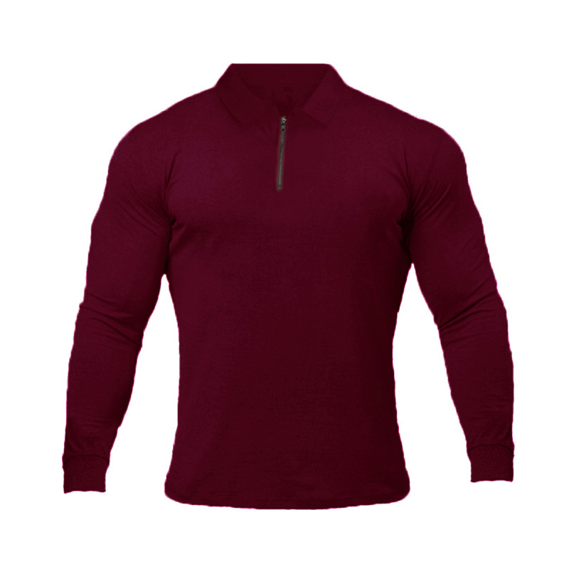 Muscle Herren Poloshirts Herren Langarm Revers Fitness PoloT-Shirts_voghion.com