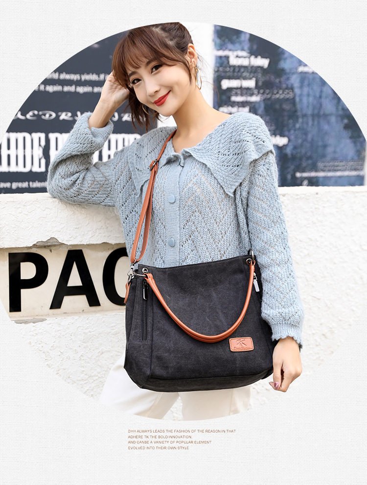 Einfache Stofftasche Canvas-Tasche neue Studentin literarische Umhängetasche große Kapazität Damentasche Canvas-Tasche Damen-Umhängetasche_voghion.com