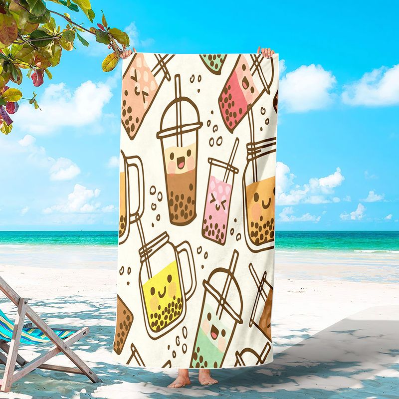 Toalha de praia de melancia estampada toalha de surf adulto cobertor absorvente à beira-mar xale_voghion.com