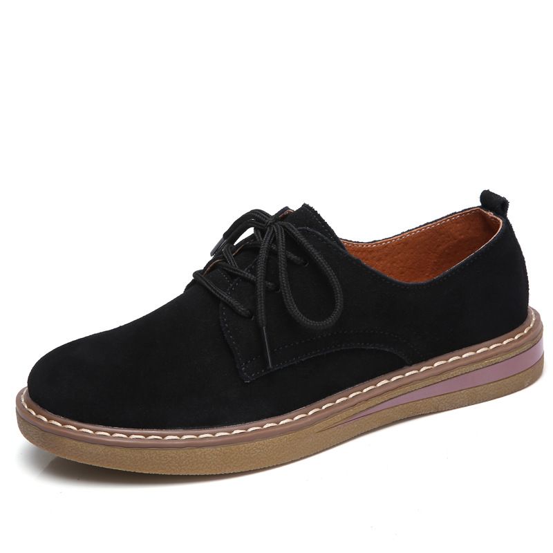 Spring Autumn English Style Small With Genuine Leather Flat Bottom And Shallow Mouth Single For Versatile Pregnant_voghion.com