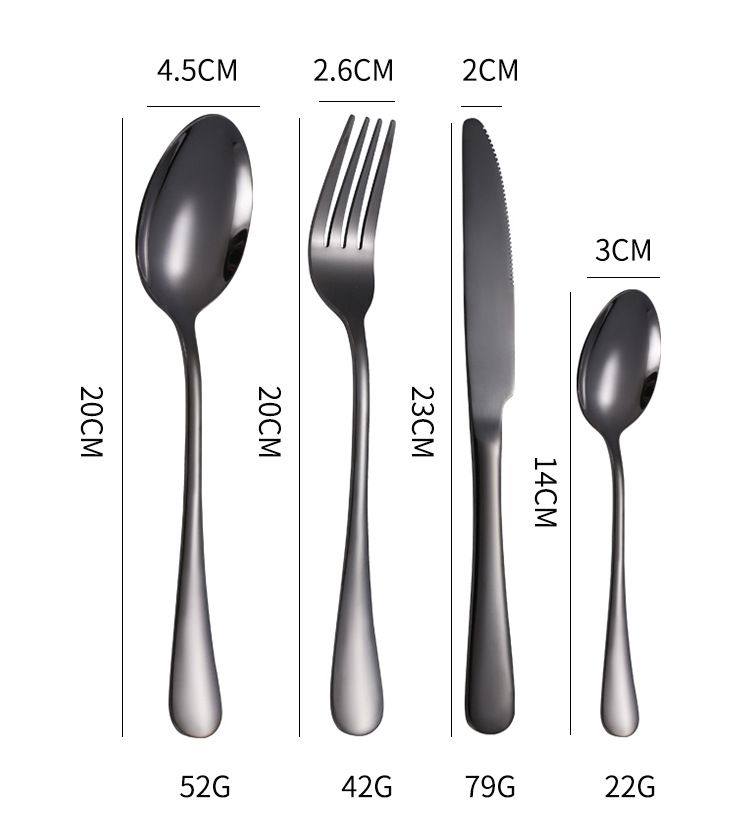 Set regalo con posate in acciaio inossidabile, coltello, forchetta e cucchiaio, set da tavola da 24 pezzi, 1010 stoviglie occidentali_voghion.com