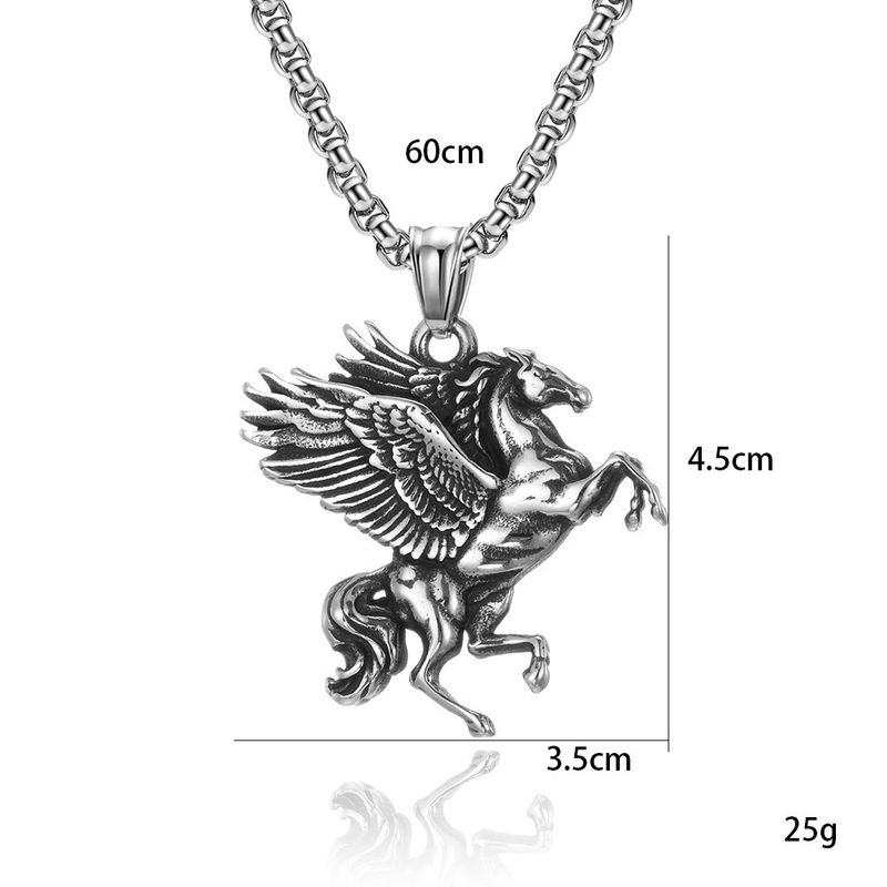 Coole mannen jongens vliegend paard pegasus hanger ketting roestvrij staal mannen punk retro vintage cool vaderdag vader cadeau_voghion.com