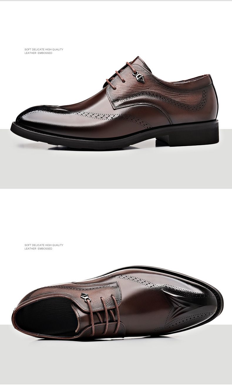 New business dress shoes men's soft sole breathable leather British men's shoes commuter cowhide shoes_voghion.com