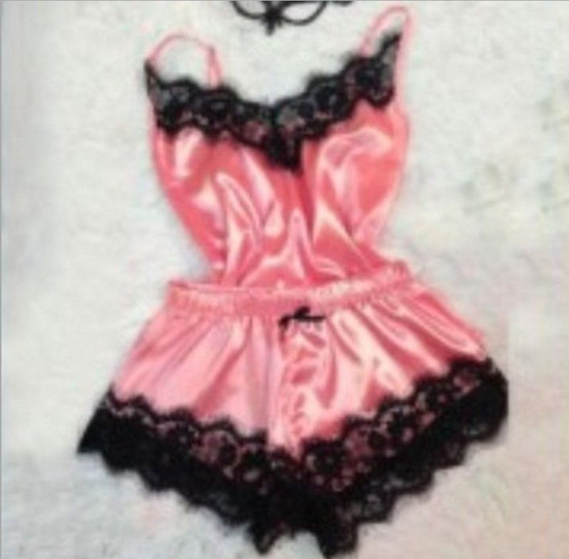 Damen-Spitzen-Babydoll-Nachtwäsche – Sexy Dessous mit Neckholder und String (S-XXXL, 12 Farben)_voghion.com