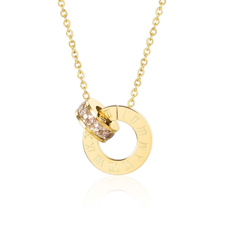 Nouveau collier ras du cou en acier titane inaltérable pour femme, tendance et simple, avec un trèfle à quatre feuilles et un style élégant._voghion.com