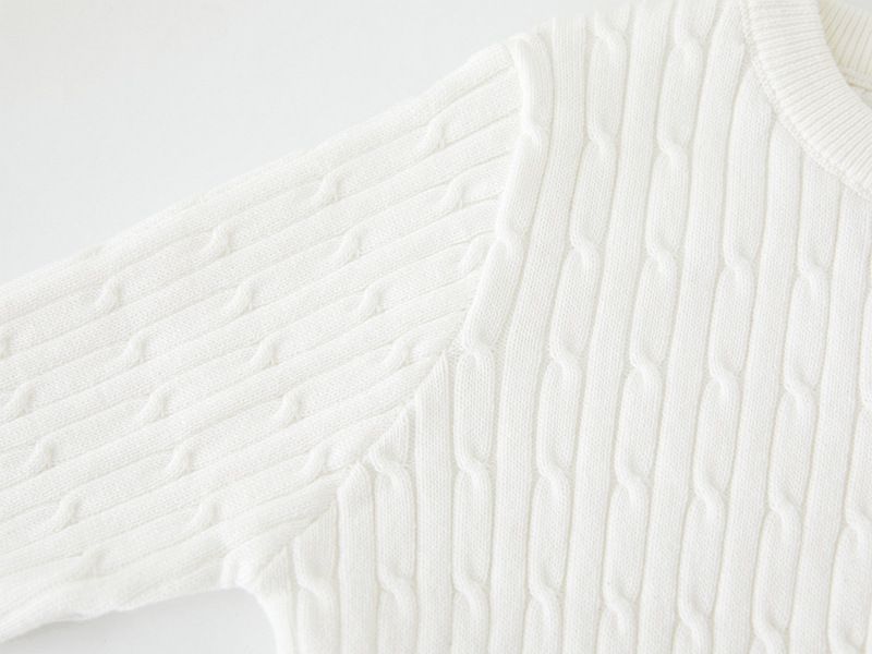 Cardigan lavorato a maglia per mamma e bambini, a maniche lunghe, con motivo a trecce, per bambini di taglia piccola e media (100-140 cm), in morbido cotone, con scollo rotondo e bottoni sul davanti (rosa, rosso)._voghion.com