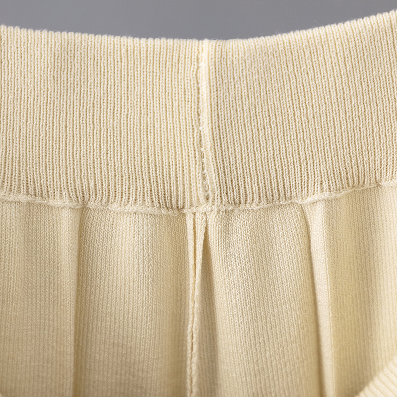 Chaleco sin mangas de color liso para mujer, suéter, pantalones de pierna ancha, traje de seda de hielo de talla grande_voghion.com