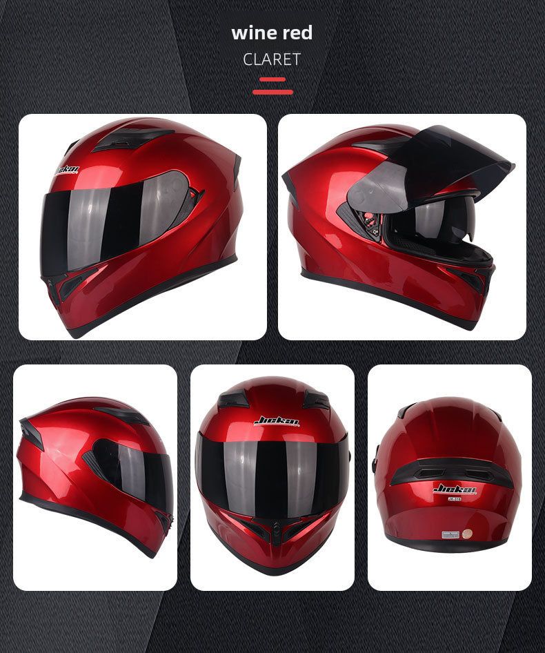 Doppellinsen-Motorradhelm Herren-Trailrunning-Helm Elektrischer Damen-Winter-Vollschutzhut-Integralhelm_voghion.com