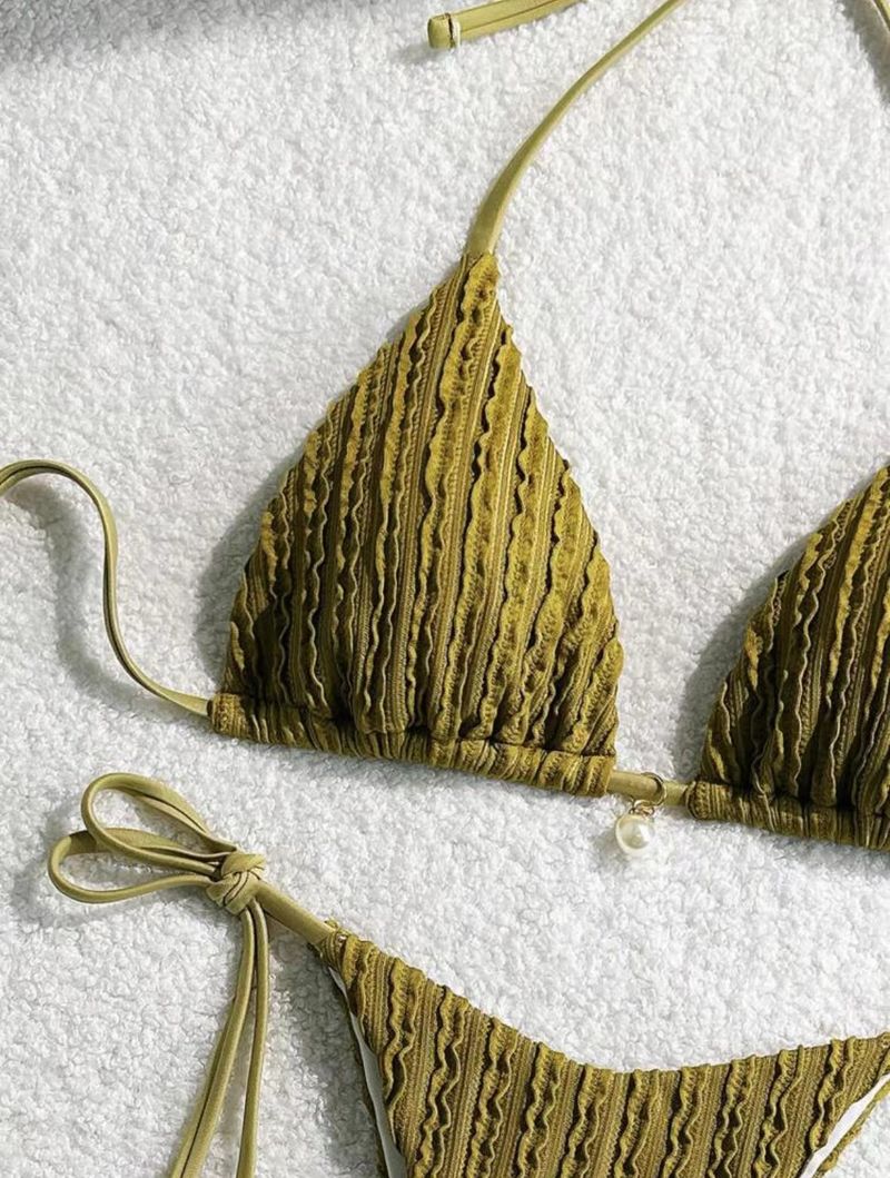 Abbigliamento da donna, nuovo costume da bagno bikini sexy con spacco, due pezzi, con coulisse e schiena scoperta_voghion.com