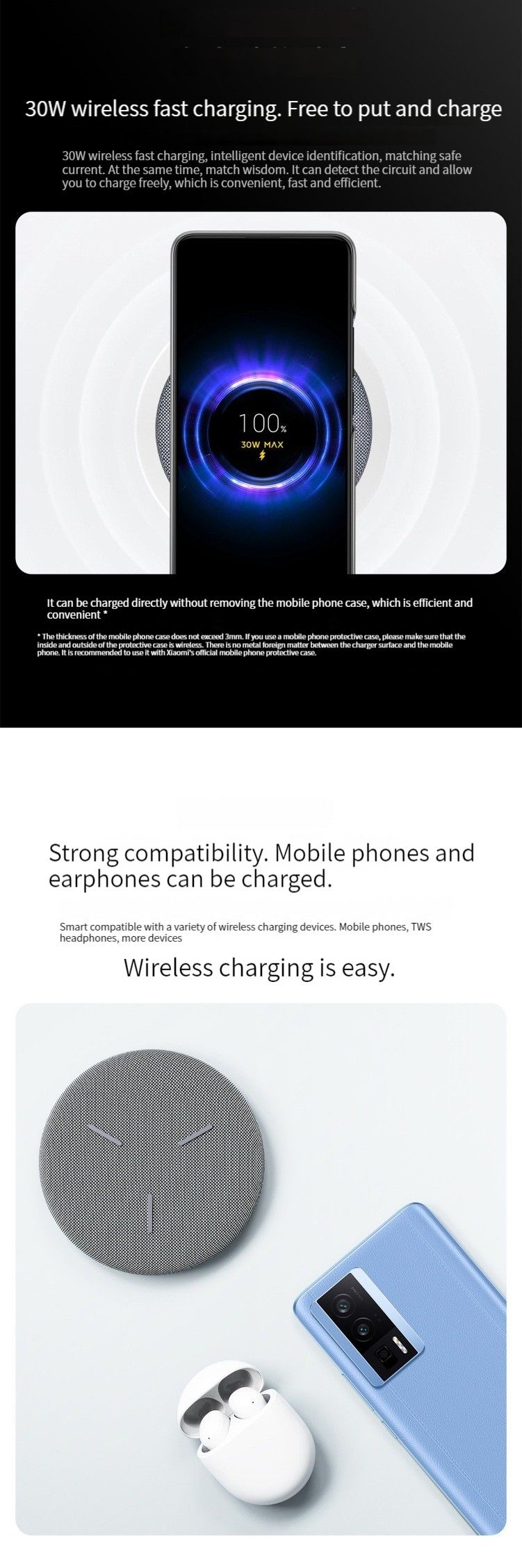 Original Xiaomi Redmi Wireless Charger 30W Max With Cooling Fan Mini Charging Type C Fast Charge For Huawei IPhone Samsung Phone_voghion.com