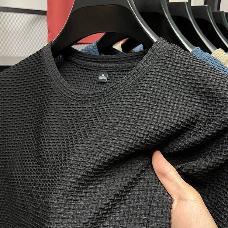 Unbeatable Quality Mesh Bamboo Ice Silk T-shirt For Men With Short Sleeves, Summer Stretch, Slim Fit, Comfortable Cool Top, Casual And_voghion.com