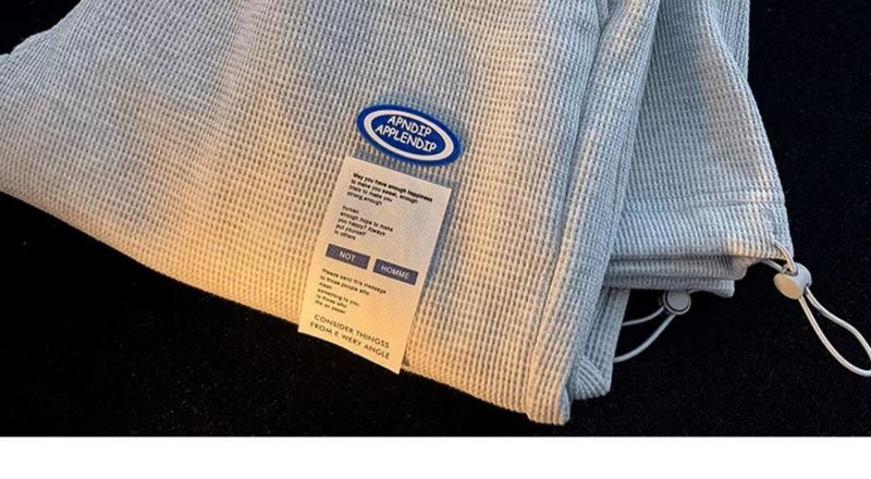 Jogginghose mit Waffelstrick für Herren – lässige Jogginghose mit geradem Bein für Teenager, weiches und atmungsaktives Polyester, elastischer Bund, einfarbig_voghion.com