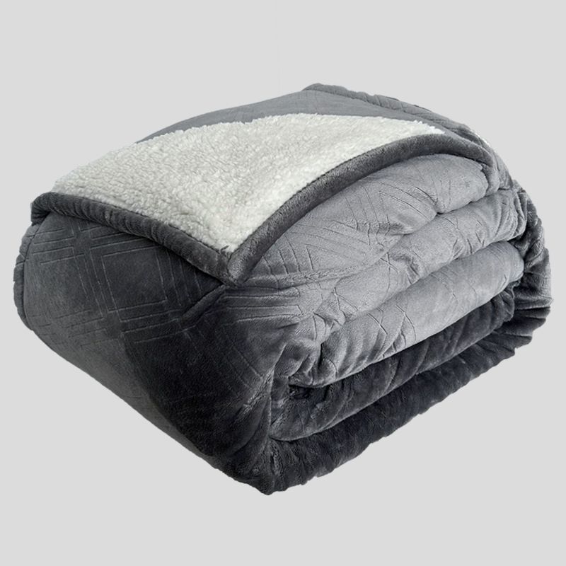 Sherpa Lamb Plush Blanket, Enlarged And Thickened Double-layer Flannel Blanket_voghion.com