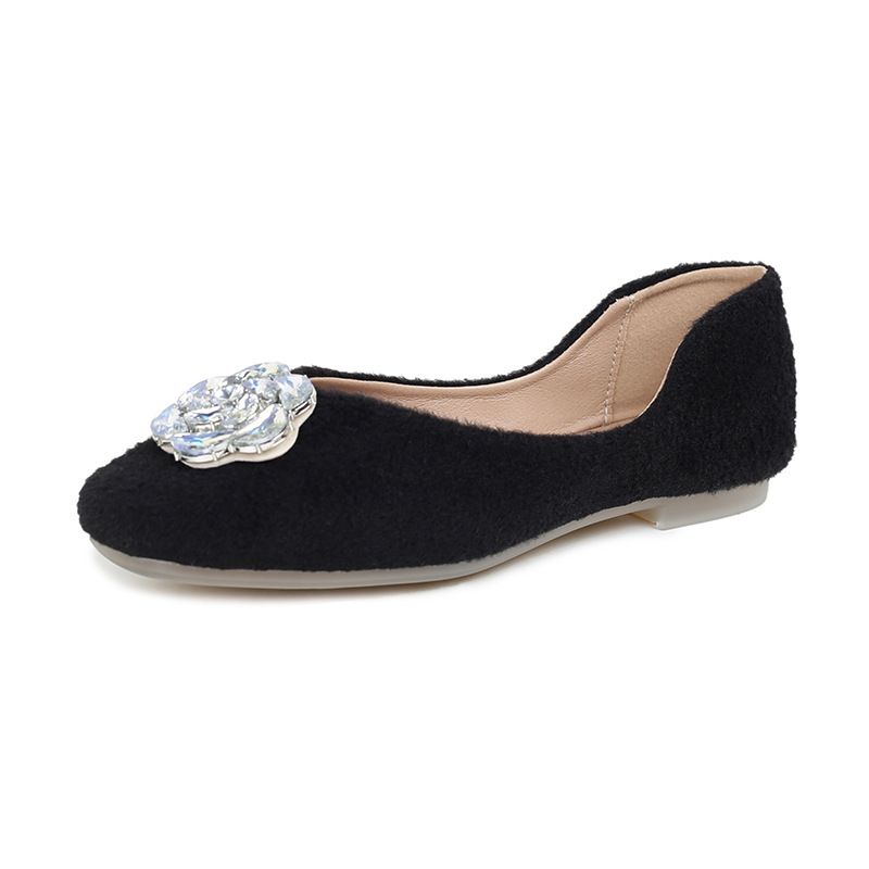 566 Huidong Yixin Da 2025 Scarpe da sposa basse da donna di alta qualità, con punta quadrata, in pelle e suola morbida, rosse, taglia unica, grandi dimensioni_voghion.com