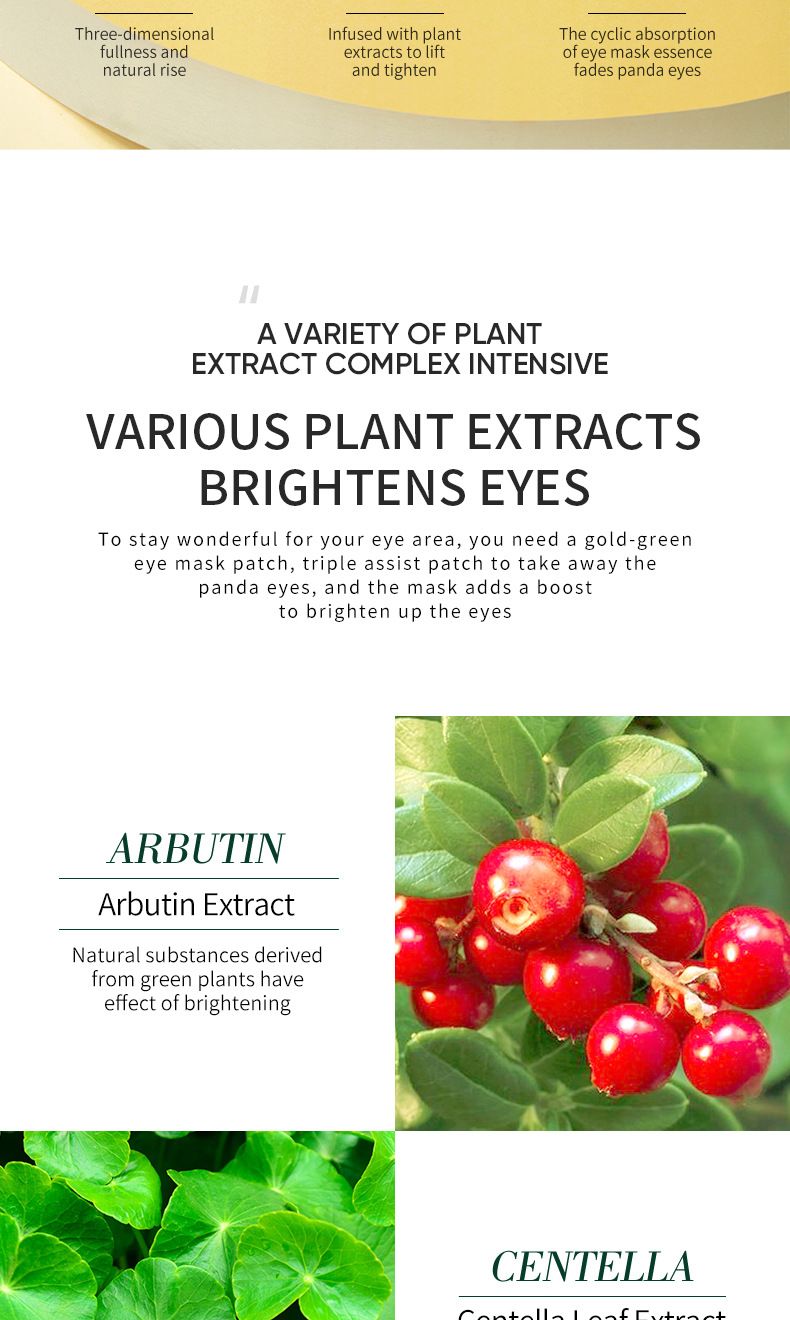 ZOZU Gold Avocado Augenmaske 80 g (60 Aufkleber/30 Paar) Feuchtigkeitsspendender Augenkomfort_voghion.com