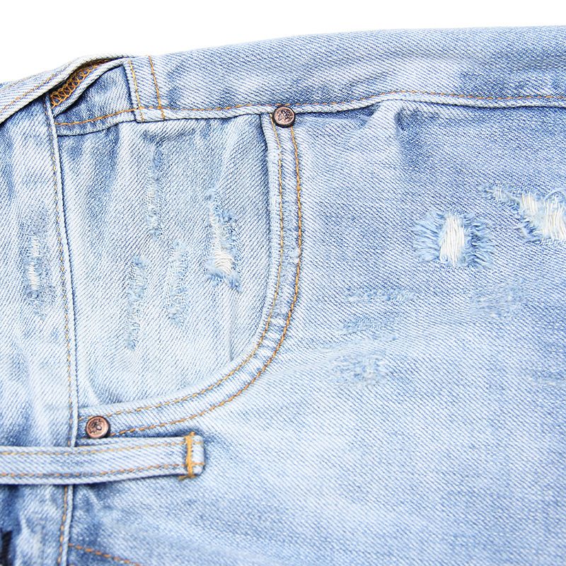 Blugi bărbătești, denim brut, spălat cu tanin roșu, cu margine roșie, de înaltă calitate, culoare deschisă, cu găuri, stropi de cerneală, micro conici, blugi pentru bărbați_voghion.com