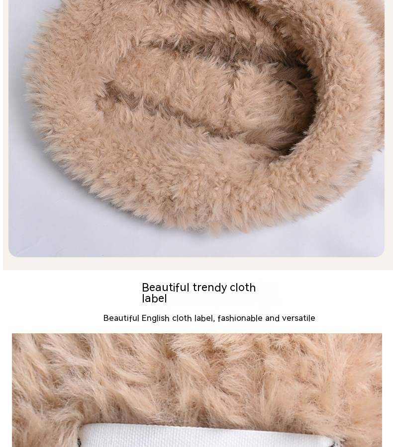 8312 Berretto di protezione per le orecchie caldo in lana lavorata a maglia in peluche a righe invernali da donna. Cappello impilato versatile e alla moda_voghion.com