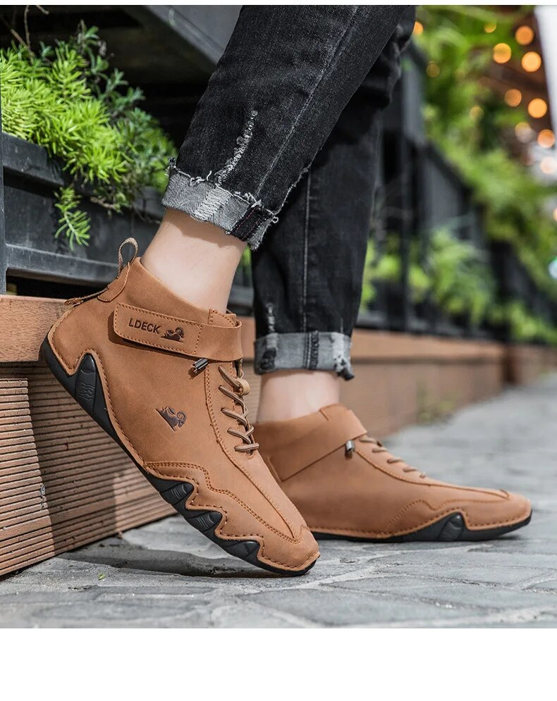Casual sneakers voor ontwerper gratis verzending lederen enkellaarsjes 2023 nieuwe mode comfort hoge herenschoenen_voghion.com