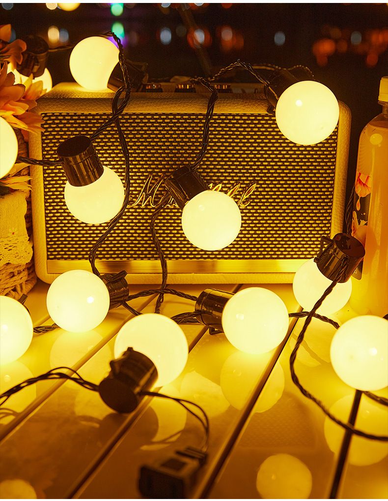 Luci a stringa per esterni alimentate a energia solare, impermeabili, per decorazioni da giardino, patio e campeggio, lampadine G40 bianco caldo_voghion.com
