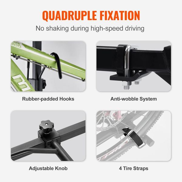 2-Bike Rack Hitch Mount Folding Carrier Car Truck SUV 1.25'/2' Receiver_voghion.com