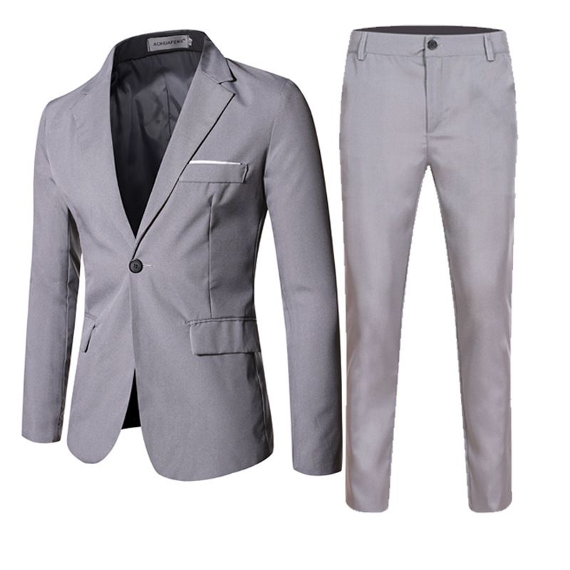 2024 Spring and Autumn men's business slim fit set, casual formal suit two-piece set_voghion.com