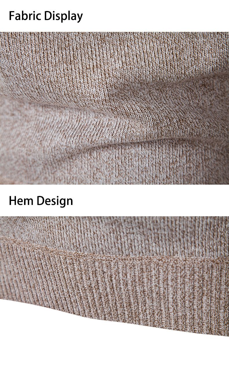 Men's Clothing autumn and winter men's stand up collar thickened sweater knitted pullover large size half zip knitted tops men_voghion.com