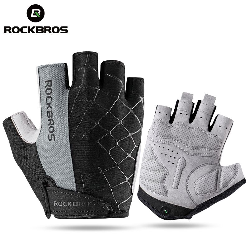 Gants de cyclisme ROCKBROS, mi-doigts, antichoc, respirants, VTT, vélo de montagne, gants de sport, hommes et femmes, gants courts_voghion.com